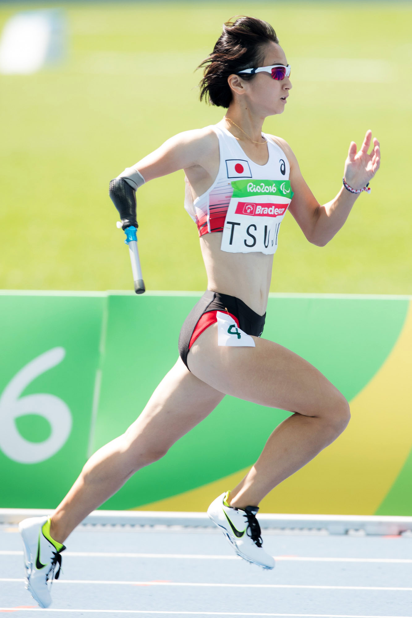 400m予選で力走する辻（撮影：越智貴雄）