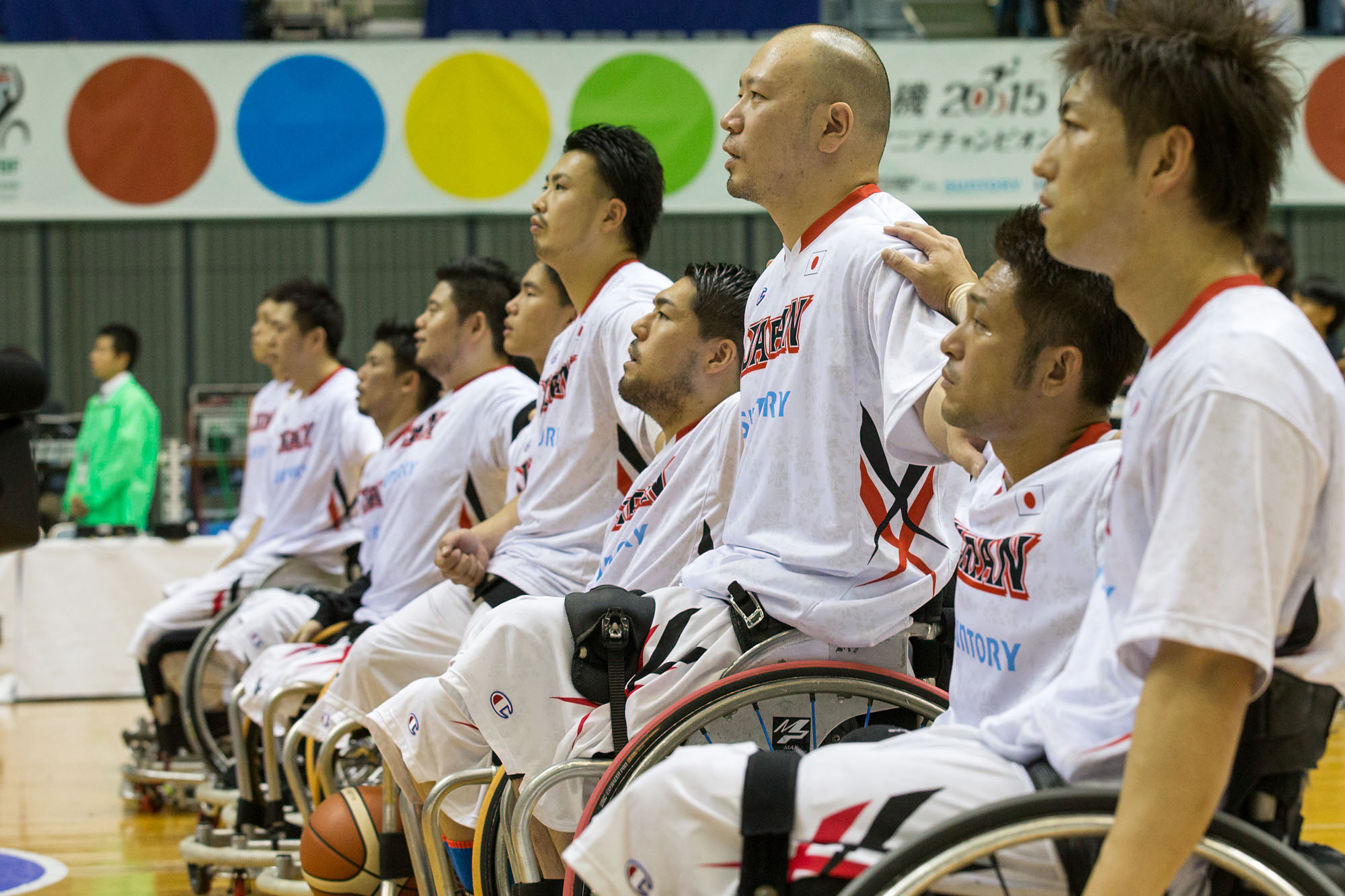 今大会、6位以内を目指す車椅子バスケットボール男子日本代表（撮影：越智貴雄）