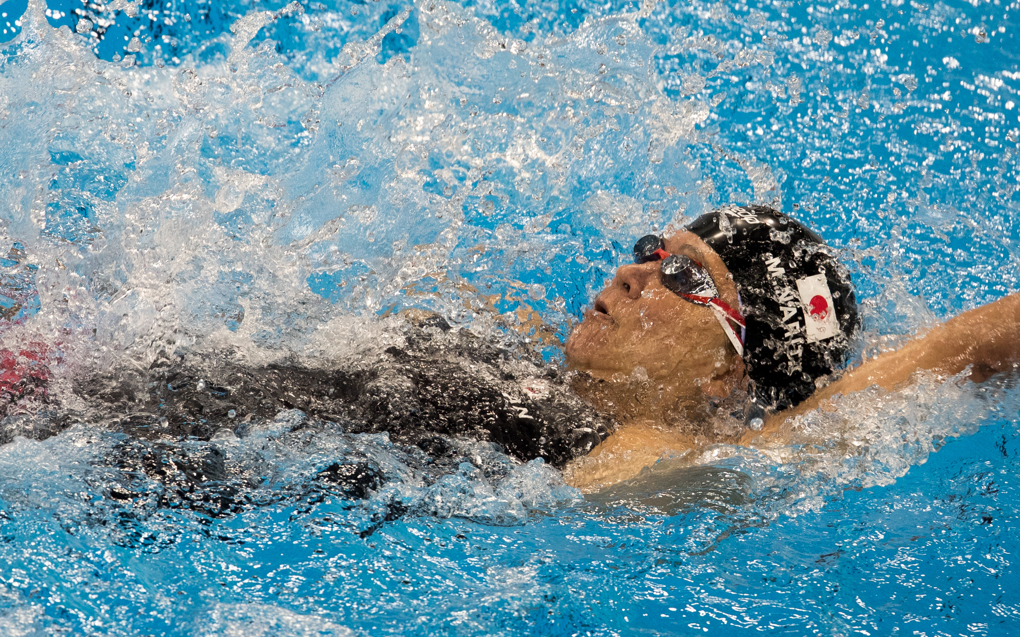 50m背泳ぎ決勝の成田真由美の泳ぎ＝リオパラリンピック（撮影：越智貴雄）